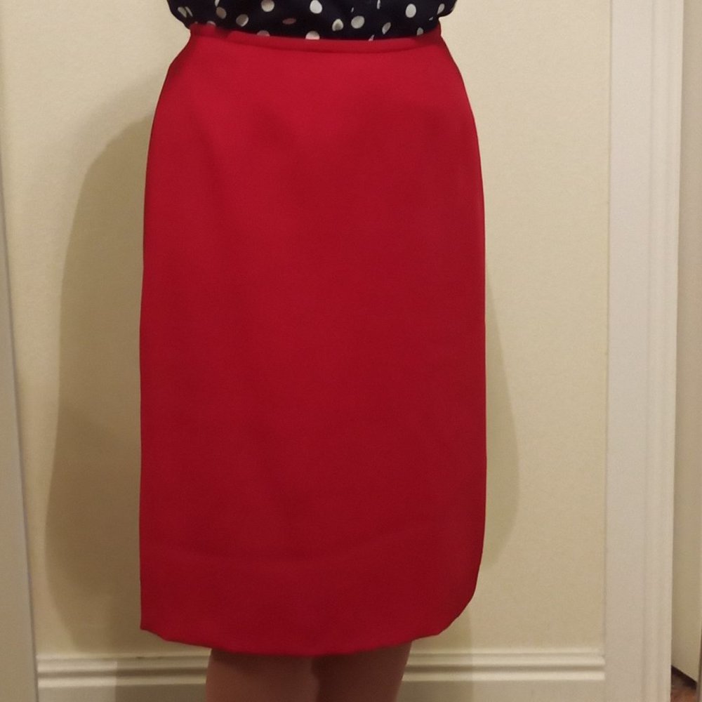 CLEARANCE! SAVE! Women’s Jasper 4P Short Red Pencil Skirt Slit Polyester Spandex